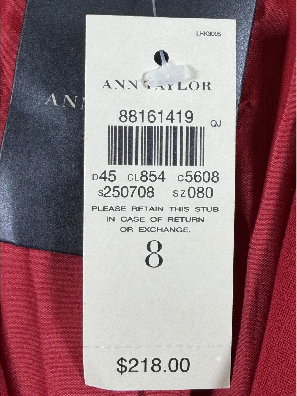 Ann Taylor Women's Red Blazer Jacket Size 8 New with Tags